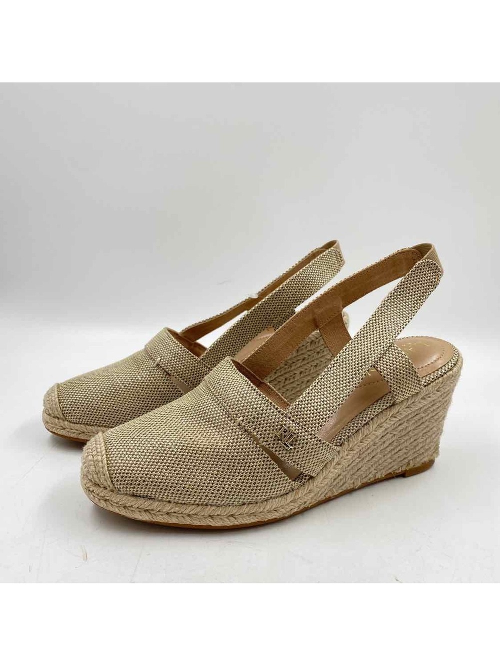 Ralph Lauren Women's Shoe Size 7 Beige Textured Wedges